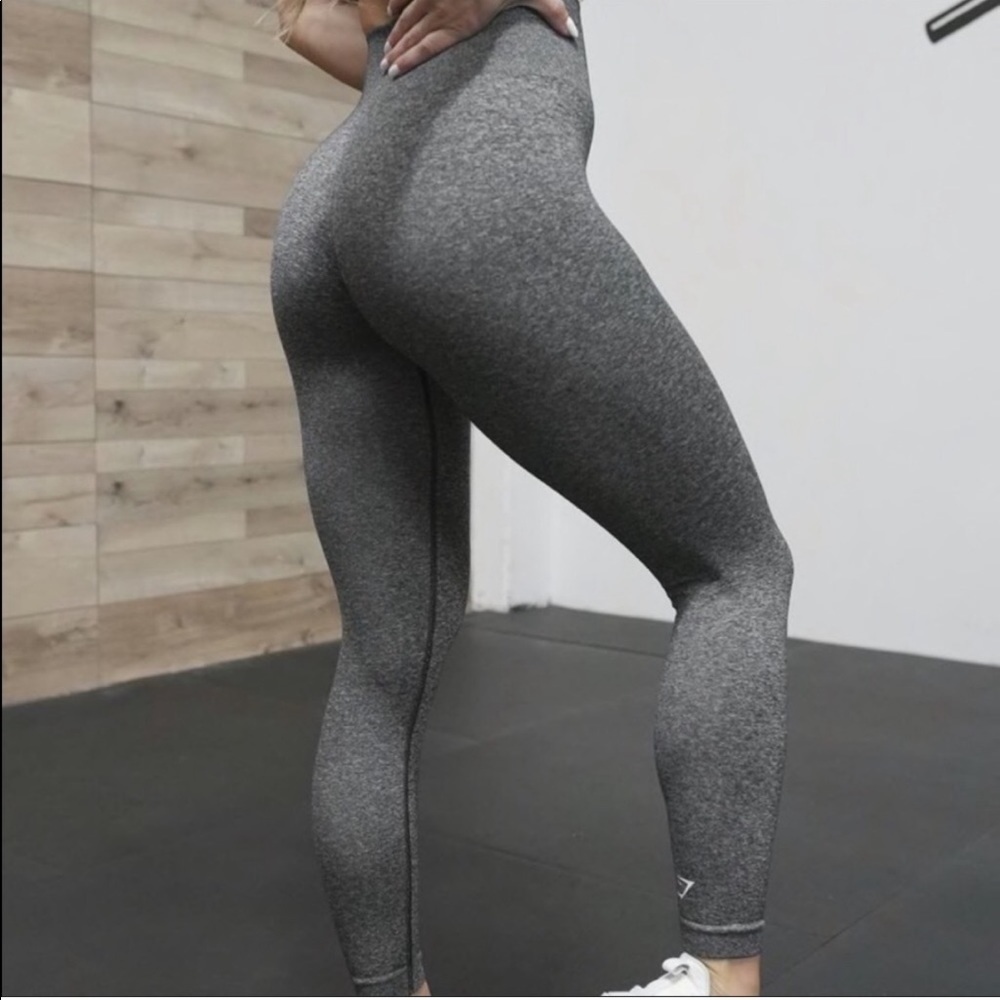 GYMSHARK ADAPT MARL SEAMLESS LEGGINGS medium grey